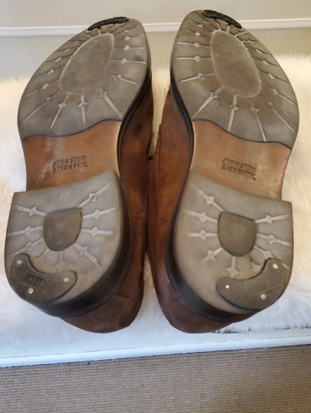 Johnston & Murphy Brown Leather Derby Moc Toe Shoes